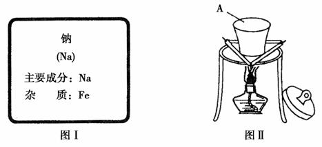 某同学在实验室从如图Ⅰ标签的试剂瓶中取少许钠进行燃烧实验(如图Ⅱ)