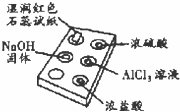 利用点滴板探究氨气的性质(如图所示).实验时向